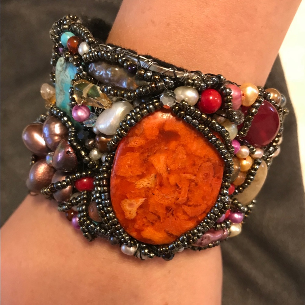 Heavily embellished beaded cuff
